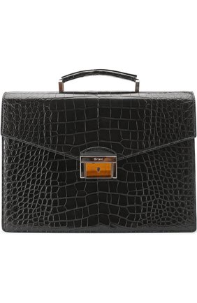 Мужской портфель из кожи аллигатора BRIONI черного цвета по цене 2230000 руб., арт. 0IZU/P6746 | Фото 1 Мужской портфель из кожи аллигатора BRIONI черного цвета, арт. 0IZU/P6746 | Фото 1