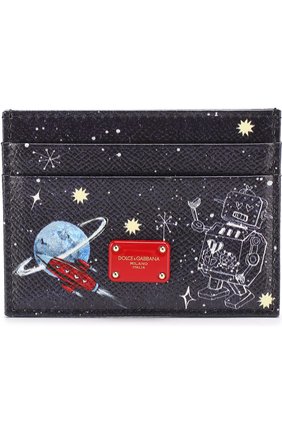 Кожаный футляр для кредитных карт с принтом Dolce & Gabbana, синего цвета, арт. 0116/BI0330/AI816 в ЦУМ | Фото №1 Кожаный футляр для кредитных карт с принтом Dolce & Gabbana синего цвета | Фото №1