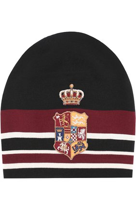 Шерстяная вязаная шапка с вышивкой Dolce & Gabbana, черного цвета, арт. 0135/GRH02Z/F85G5 в ЦУМ | Фото №1 Шерстяная вязаная шапка с вышивкой Dolce & Gabbana черного цвета | Фото №1