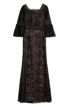 Женское светло-бежевое приталенное кружевное платье-макси Tadashi Shoji, арт. AXS17132L купить в ЦУМ | Фото №1 Приталенное кружевное платье-макси Tadashi Shoji светло-бежевое | Фото №1