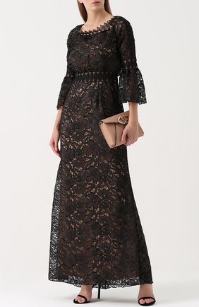 Женское светло-бежевое приталенное кружевное платье-макси Tadashi Shoji, арт. AXS17132L купить в ЦУМ | Фото №1 Приталенное кружевное платье-макси Tadashi Shoji светло-бежевое | Фото №1