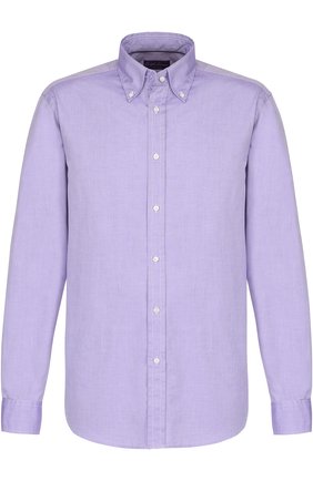Мужская хлопковая сорочка с воротником button down RALPH LAUREN фиолетового цвета по цене 31500 руб., арт. 790553098 | Фото 1 Мужская хлопковая сорочка с воротником button down RALPH LAUREN фиолетового цвета, арт. 790553098 | Фото 1