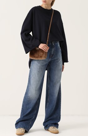 Женские темно-синие широкие джинсы с потертостями Maison Margiela, арт. S51LA0042/S30597 купить в ЦУМ | Фото №1 Широкие джинсы с потертостями Maison Margiela темно-синие | Фото №1