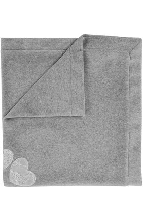 Детского одеяло из хлопка с кружевной отделкой ALETTA серого цвета, арт. RL777023CIN | Фото 1 (Материал: Хлопок, Текстиль; Статус проверки: Проверена категория, Проверено)