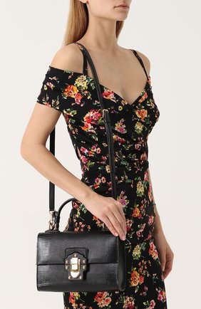 Женская сумка lucia с тиснением DOLCE & GABBANA черная цвета, арт. 0116/BB6260/A1095 купить в ЦУМ | Фото №5 Сумка Lucia с тиснением Dolce & Gabbana черная цвета | Фото №5