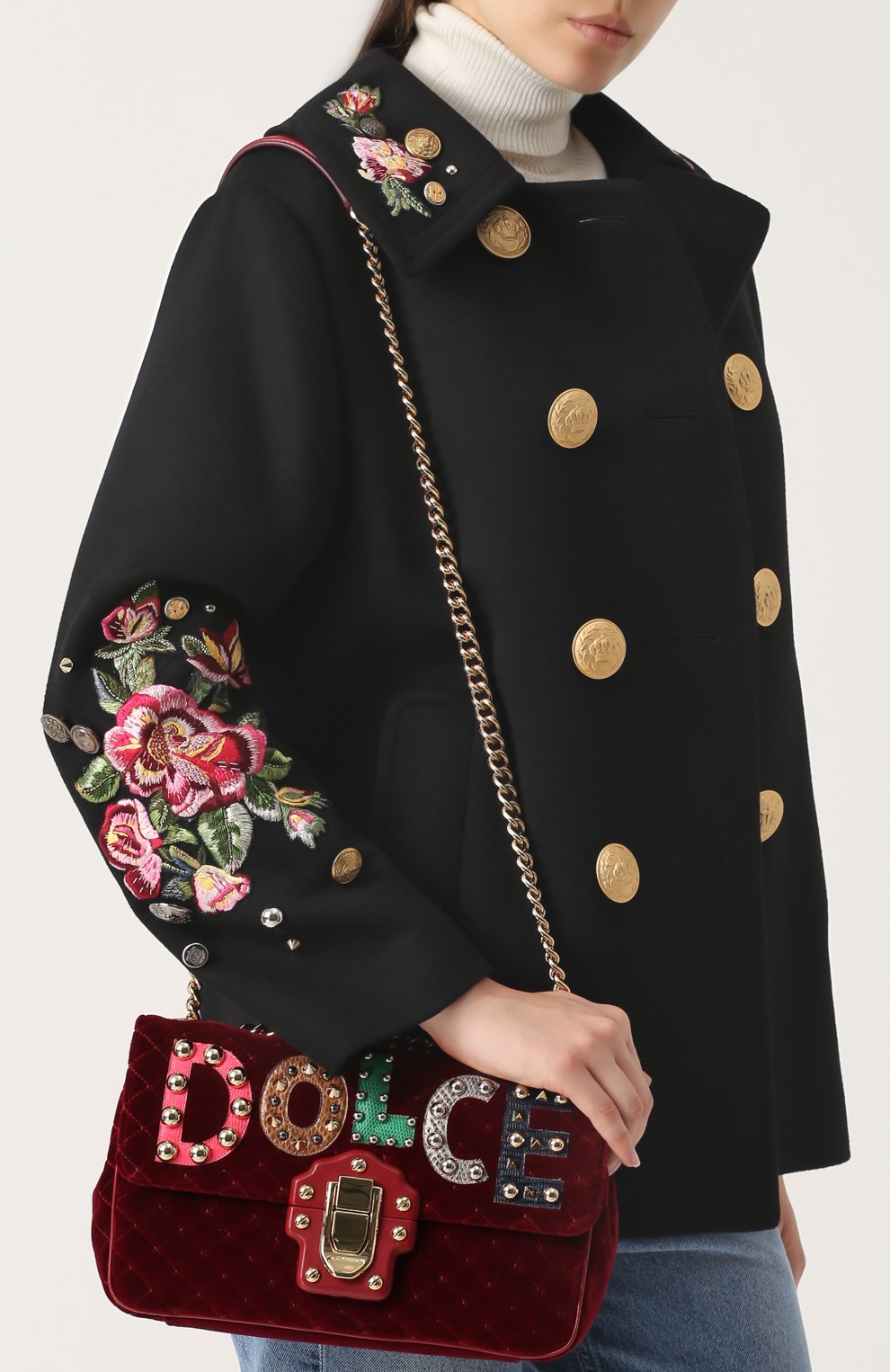 Женская сумка lucia с аппликациями DOLCE & GABBANA бордовая цвета, арт. 0116/BB6343/AM279 купить в ЦУМ | Фото №5 Сумка Lucia с аппликациями Dolce & Gabbana бордовая цвета | Фото №5