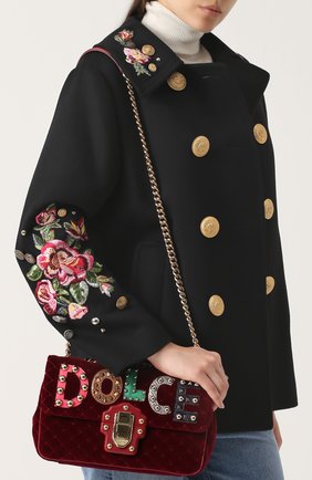Женская сумка lucia с аппликациями DOLCE & GABBANA бордовая цвета, арт. 0116/BB6343/AM279 купить в ЦУМ | Фото №5 Сумка Lucia с аппликациями Dolce & Gabbana бордовая цвета | Фото №5