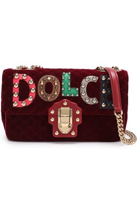 Женская сумка lucia с аппликациями DOLCE & GABBANA бордовая цвета, арт. 0116/BB6343/AM279 купить в ЦУМ | Фото №6 Сумка Lucia с аппликациями Dolce & Gabbana бордовая цвета | Фото №6