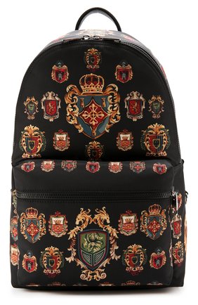Мужской черный текстильный рюкзак с принтом с внешним карманом на молнии Dolce & Gabbana, арт. 0115/BM1419/AM155 купить в ЦУМ | Фото №1 Текстильный рюкзак с принтом с внешним карманом на молнии Dolce & Gabbana черный | Фото №1
