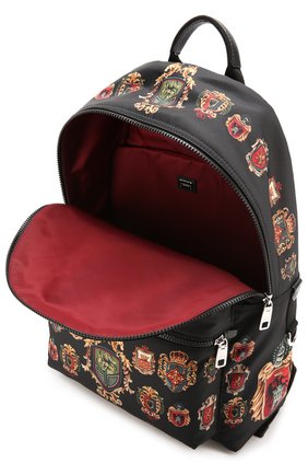 Мужской черный текстильный рюкзак с принтом с внешним карманом на молнии Dolce & Gabbana, арт. 0115/BM1419/AM155 купить в ЦУМ | Фото №4 Текстильный рюкзак с принтом с внешним карманом на молнии Dolce & Gabbana черный | Фото №4