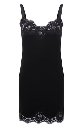 Женская шелковая сорочка с кружевной отделкой DOLCE & GABBANA черного цвета по цене 49950 руб., арт. 0122/06A00T/FUADG | Фото 1 Женская шелковая сорочка с кружевной отделкой DOLCE & GABBANA черного цвета, арт. 0122/06A00T/FUADG | Фото 1