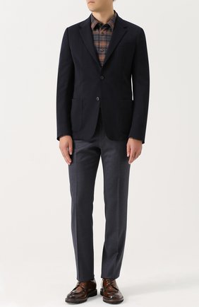 Мужской темно-синий шерстяной однобортный пиджак Z Zegna, арт. 277711/1DN8G0 купить в ЦУМ | Фото №1 Шерстяной однобортный пиджак Z Zegna темно-синий | Фото №1