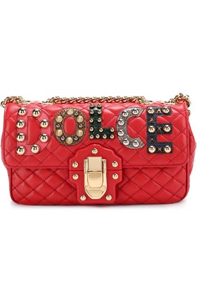 Женская сумка lucia с декоративной отделкой DOLCE & GABBANA красная цвета, арт. 0116/BB6344/AI489 купить в ЦУМ | Фото №1 Сумка Lucia с декоративной отделкой Dolce & Gabbana красная цвета | Фото №1