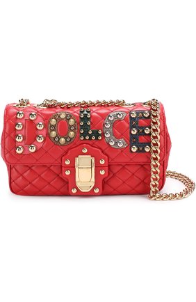 Женская сумка lucia с декоративной отделкой DOLCE & GABBANA красная цвета, арт. 0116/BB6344/AI489 купить в ЦУМ | Фото №5 Сумка Lucia с декоративной отделкой Dolce & Gabbana красная цвета | Фото №5