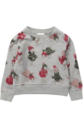 Детский хлопковый свитшот с принтом Moncler Enfant серого цвета, арт. C2-954-80643-50-80996/4-6A в ЦУМ | Фото №1 Детский хлопковый свитшот с принтом Moncler Enfant серого цвета | Фото №1