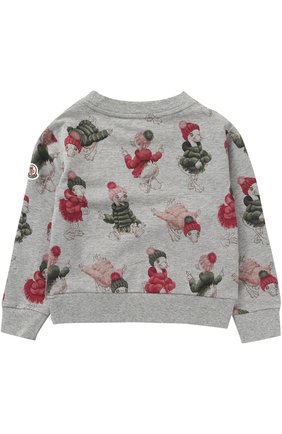 Детский хлопковый свитшот с принтом Moncler Enfant серого цвета, арт. C2-954-80643-50-80996/4-6A в ЦУМ | Фото №1 Детский хлопковый свитшот с принтом Moncler Enfant серого цвета | Фото №1
