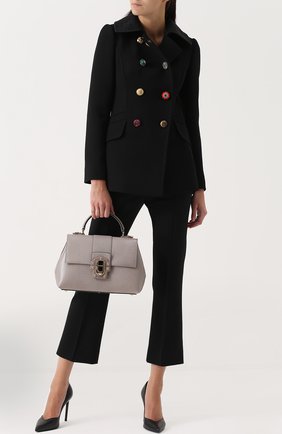 Женская сумка lucia из тисненой кожи DOLCE & GABBANA серая цвета, арт. 0116/BB6322/A1095 купить в ЦУМ | Фото №2 Сумка Lucia из тисненой кожи Dolce & Gabbana серая цвета | Фото №2