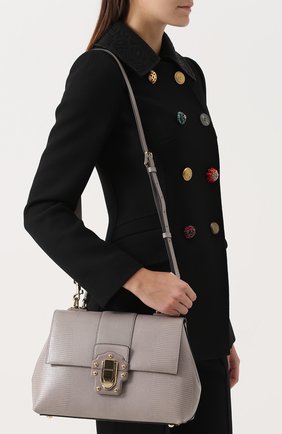 Женская сумка lucia из тисненой кожи DOLCE & GABBANA серая цвета, арт. 0116/BB6322/A1095 купить в ЦУМ | Фото №5 Сумка Lucia из тисненой кожи Dolce & Gabbana серая цвета | Фото №5