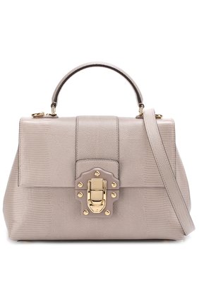 Женская сумка lucia из тисненой кожи DOLCE & GABBANA серая цвета, арт. 0116/BB6322/A1095 купить в ЦУМ | Фото №6 Сумка Lucia из тисненой кожи Dolce & Gabbana серая цвета | Фото №6