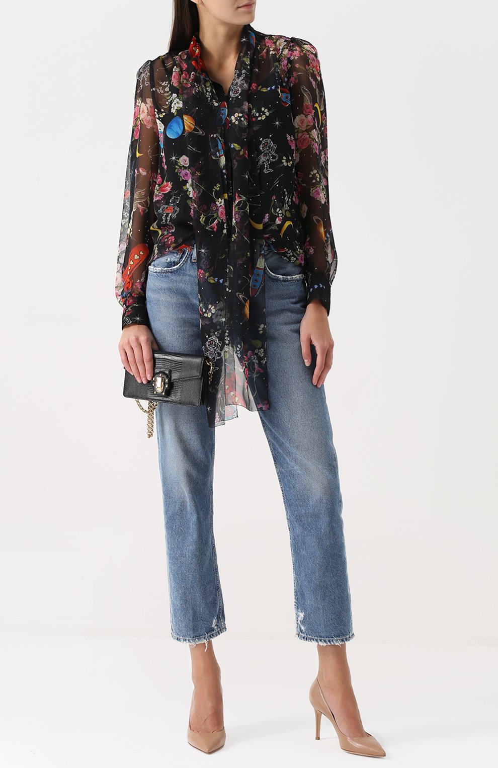 Клатч Lucia на цепочке Dolce & Gabbana, черного цвета, арт. 0116/BB6346/AI285 в ЦУМ | Фото №2 Клатч Lucia на цепочке Dolce & Gabbana черного цвета | Фото №2