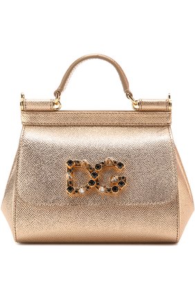 Женская сумка sicily micro с брошью DOLCE & GABBANA золотая цвета, арт. 0116/BB6387/AP287 купить в ЦУМ | Фото №1 Сумка Sicily micro с брошью Dolce & Gabbana золотая цвета | Фото №1