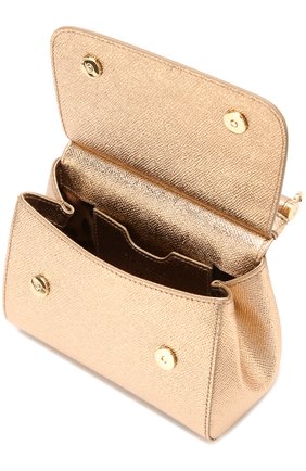 Женская сумка sicily micro с брошью DOLCE & GABBANA золотая цвета, арт. 0116/BB6387/AP287 купить в ЦУМ | Фото №4 Сумка Sicily micro с брошью Dolce & Gabbana золотая цвета | Фото №4