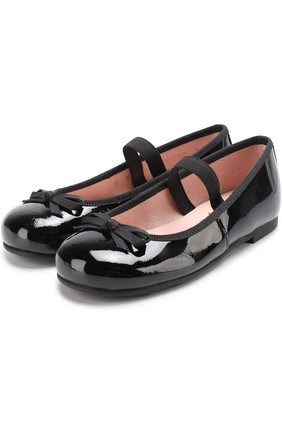 Детские балетки из лаковой кожи с бантами PRETTY BALLERINAS черного цвета по цене 8225 руб., арт. 40.997/9.031/SHADE | Фото 1 Детские балетки из лаковой кожи с бантами PRETTY BALLERINAS черного цвета, арт. 40.997/9.031/SHADE | Фото 1