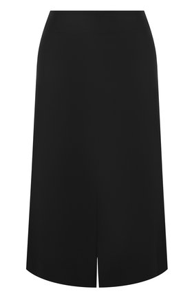 Женская черная шерстяная юбка-миди с разрезом Lanvin, арт. RW-ST406U-3630-A17 купить в ЦУМ | Фото №1 Шерстяная юбка-миди с разрезом Lanvin черная | Фото №1