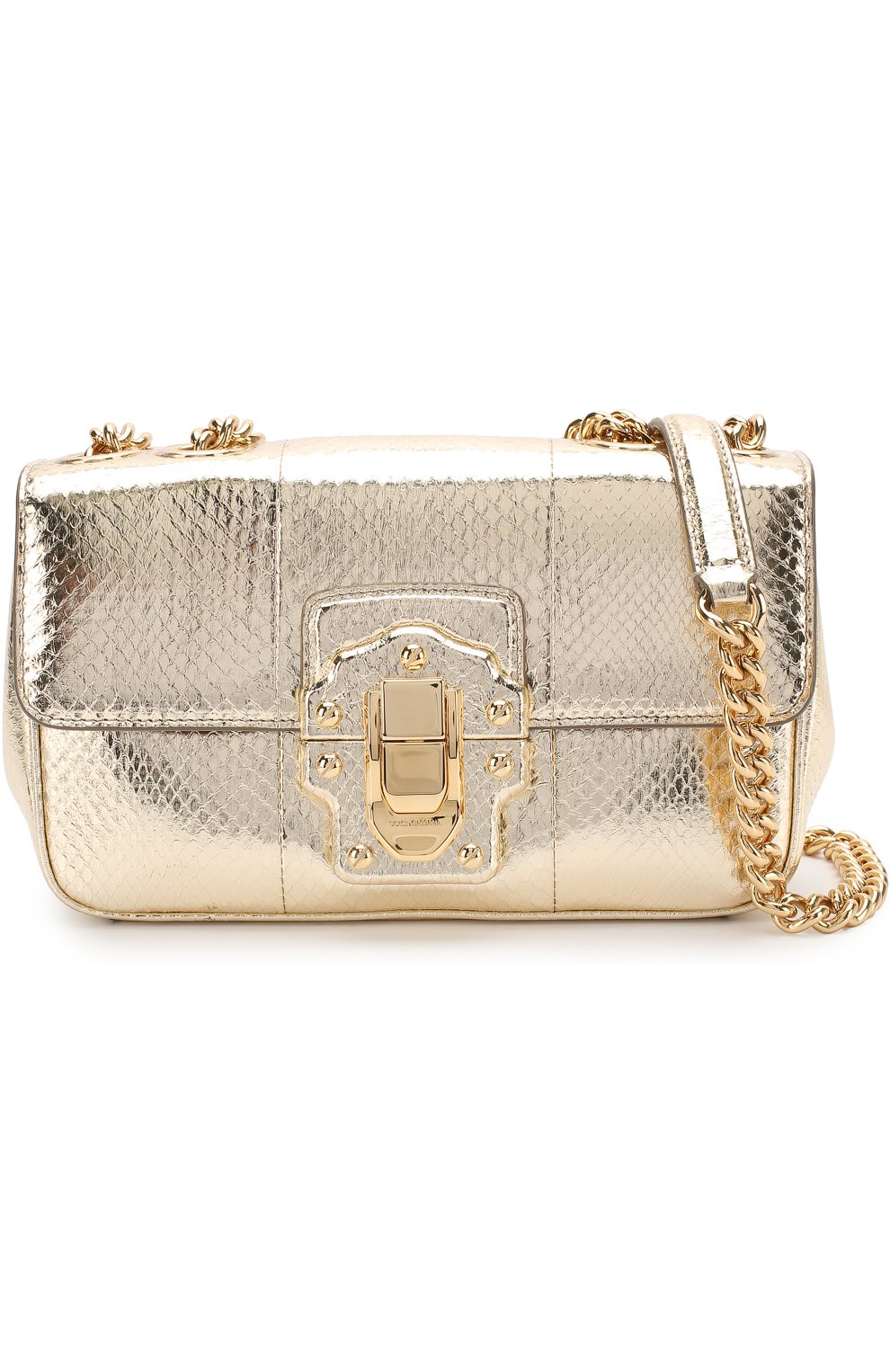 Сумка Lucia на цепочке Dolce & Gabbana, золотого цвета, арт. 0116/BB6344/AI419 в ЦУМ | Фото №5 Сумка Lucia на цепочке Dolce & Gabbana золотого цвета | Фото №5