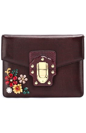 Женская сумка lucia с отделкой кристаллами DOLCE & GABBANA бордовая цвета, арт. 0116/BB6310/AB999 купить в ЦУМ | Фото №1 Сумка Lucia с отделкой кристаллами Dolce & Gabbana бордовая цвета | Фото №1