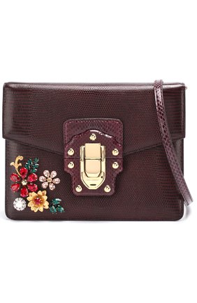 Женская сумка lucia с отделкой кристаллами DOLCE & GABBANA бордовая цвета, арт. 0116/BB6310/AB999 купить в ЦУМ | Фото №5 Сумка Lucia с отделкой кристаллами Dolce & Gabbana бордовая цвета | Фото №5