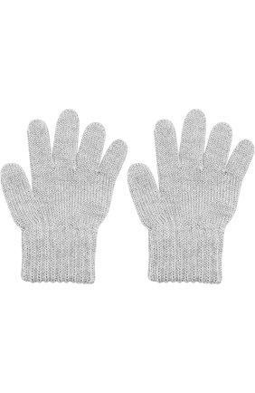 Детские вязаные перчатки CATYA серого цвета, арт. 721520 | Фото 2 (Статус проверки: Проверено, Проверена категория; Материал: Шерсть, Текстиль)