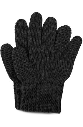 Детские вязаные перчатки CATYA черного цвета, арт. 721520 | Фото 1 (Статус проверки: Проверено, Проверена категория; Материал: Шерсть, Текстиль)