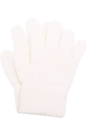 Детские вязаные перчатки CATYA белого цвета, арт. 721520 | Фото 1 (Статус проверки: Проверено, Проверена категория; Материал: Шерсть, Текстиль)