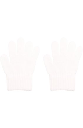 Детские вязаные перчатки CATYA белого цвета, арт. 721520 | Фото 2 (Статус проверки: Проверено, Проверена категория; Материал: Шерсть, Текстиль)