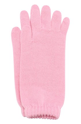 Детские удлиненные вязаные перчатки CATYA светло-розового цвета, арт. 721521 | Фото 1 (Статус проверки: Проверено, Проверена категория; Материал: Шерсть, Текстиль)
