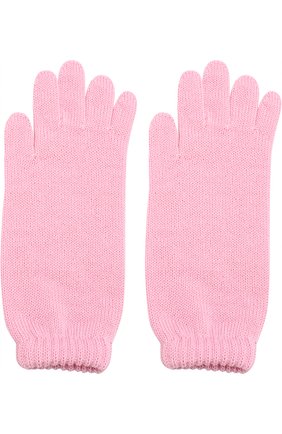 Детские удлиненные вязаные перчатки CATYA светло-розового цвета, арт. 721521 | Фото 2 (Статус проверки: Проверено, Проверена категория; Материал: Шерсть, Текстиль)