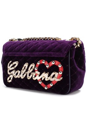 Женская сумка lucia из бархата с аппликациями DOLCE & GABBANA темно-фиолетовая цвета, арт. 0116/BB6344/AM279 купить в ЦУМ | Фото №3 Сумка Lucia из бархата с аппликациями Dolce & Gabbana темно-фиолетовая цвета | Фото №3