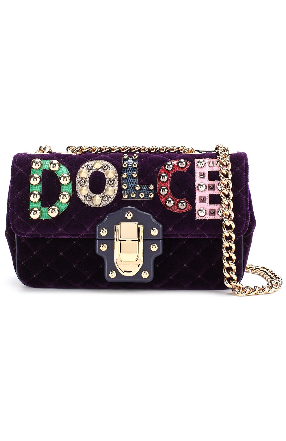 Женская сумка lucia из бархата с аппликациями DOLCE & GABBANA темно-фиолетовая цвета, арт. 0116/BB6344/AM279 купить в ЦУМ | Фото №6 Сумка Lucia из бархата с аппликациями Dolce & Gabbana темно-фиолетовая цвета | Фото №6
