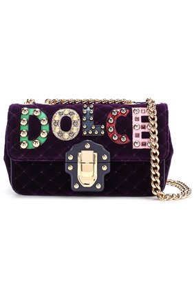 Женская сумка lucia из бархата с аппликациями DOLCE & GABBANA темно-фиолетовая цвета, арт. 0116/BB6344/AM279 купить в ЦУМ | Фото №6 Сумка Lucia из бархата с аппликациями Dolce & Gabbana темно-фиолетовая цвета | Фото №6