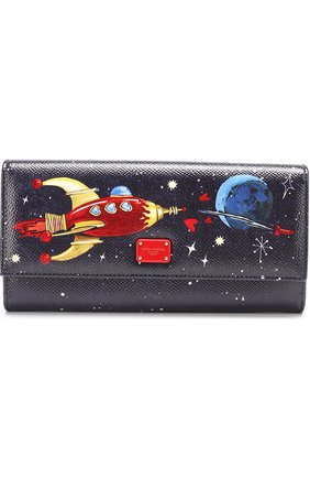 Кожаный кошелек с принтом с клапаном Dolce & Gabbana, синего цвета, арт. 0116/BI0087/AI816 в ЦУМ | Фото №1 Кожаный кошелек с принтом с клапаном Dolce & Gabbana синего цвета | Фото №1