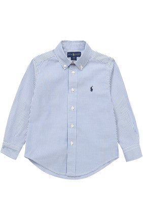 Хлопковая рубашка с воротником button down | Фото №1 Хлопковая рубашка с воротником button down | Фото №1