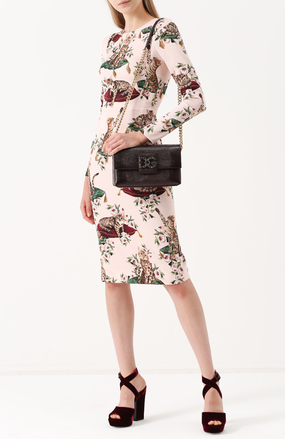Женская сумка dg millennials DOLCE & GABBANA бордовая цвета, арт. 0116/BB6393/A1095 купить в ЦУМ | Фото №2 Сумка DG Millennials Dolce & Gabbana бордовая цвета | Фото №2