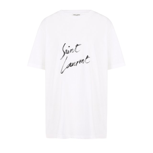 Хлопковая футболка с логотипом бренда Yves Saint Laurent 2365727