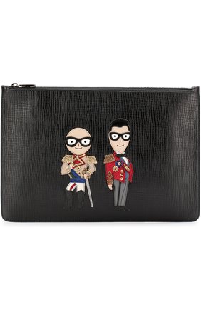 Кожаная папка для документов с аппликацией Dolce & Gabbana, черного цвета, арт. 0115/BP2182/AI477 в ЦУМ | Фото №1 Кожаная папка для документов с аппликацией Dolce & Gabbana черного цвета | Фото №1