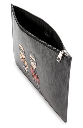Кожаная папка для документов с аппликацией Dolce & Gabbana, черного цвета, арт. 0115/BP2182/AI477 в ЦУМ | Фото №3 Кожаная папка для документов с аппликацией Dolce & Gabbana черного цвета | Фото №3