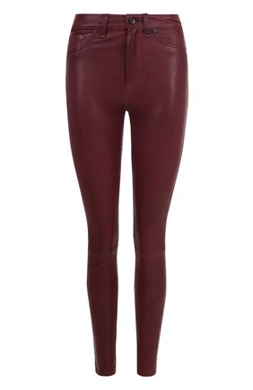 Женские бордовые однотонные кожаные брюки-скинни Rag&Bone, арт. W1632L034BUR купить в ЦУМ | Фото №1 Однотонные кожаные брюки-скинни Rag&Bone бордовые | Фото №1