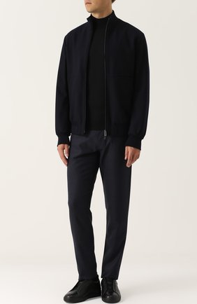 Мужские кожаные кеды с эластичными вставками ZEGNA COUTURE черного цвета по цене 46200 руб., арт. A2205X-VAL | Фото 2 Мужские кожаные кеды с эластичными вставками ZEGNA COUTURE черного цвета, арт. A2205X-VAL | Фото 2