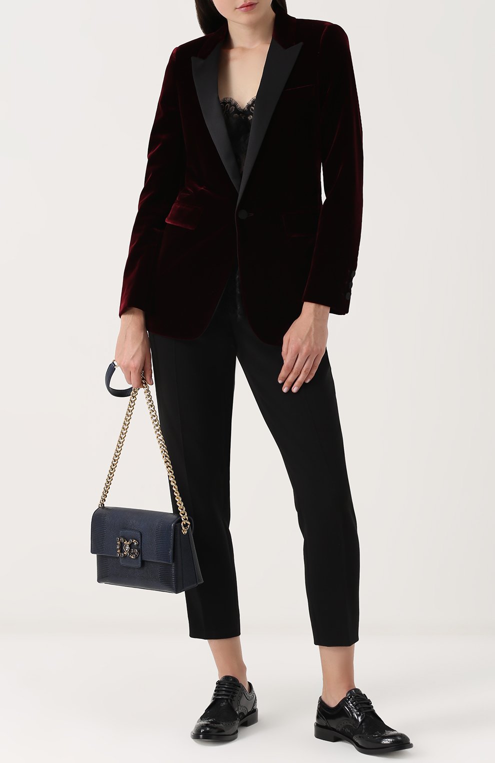 Женская сумка dg millennials DOLCE & GABBANA темно-синяя цвета, арт. 0116/BB6393/A1095 купить в ЦУМ | Фото №2 Сумка DG Millennials Dolce & Gabbana темно-синяя цвета | Фото №2