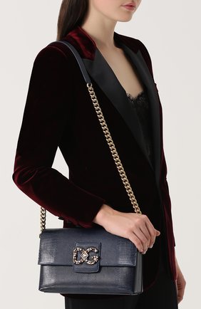 Женская сумка dg millennials DOLCE & GABBANA темно-синяя цвета, арт. 0116/BB6393/A1095 купить в ЦУМ | Фото №5 Сумка DG Millennials Dolce & Gabbana темно-синяя цвета | Фото №5